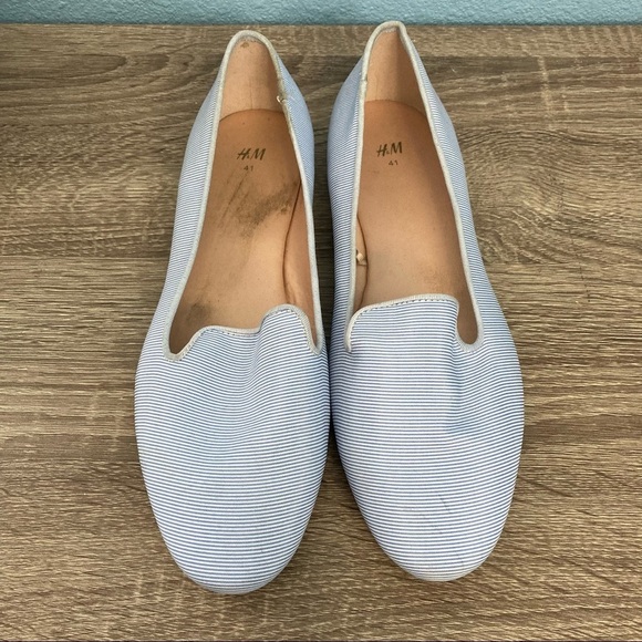 H&M Striped Flats - Blue/white - 9.5 - Picture 3 of 7